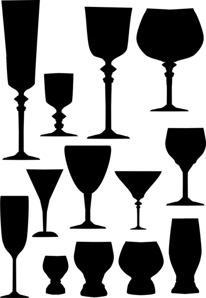 Collection silhouettes en verre — Image vectorielle