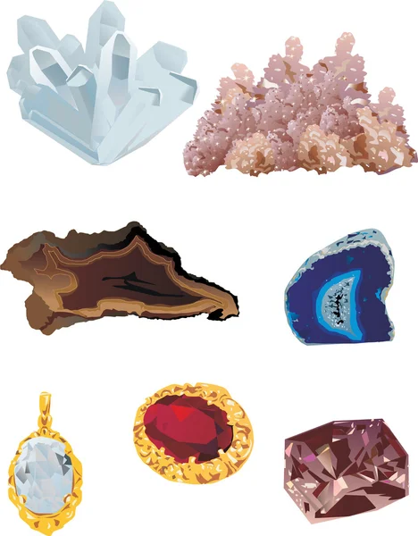 Ilustração com gemas — Vetor de Stock