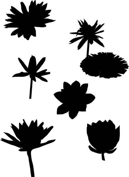 Siluetas de loto — Archivo Imágenes Vectoriales