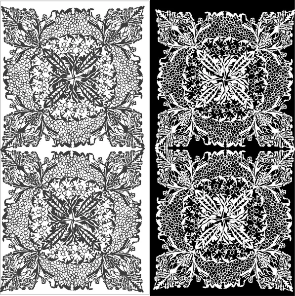 Белое и серое симметричное украшение — стоковый вектор
