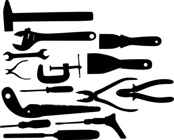 Tools silhouettes — Stock Vector