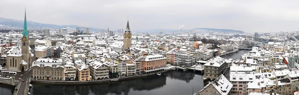 Zürih'in kış panorama — Stok fotoğraf