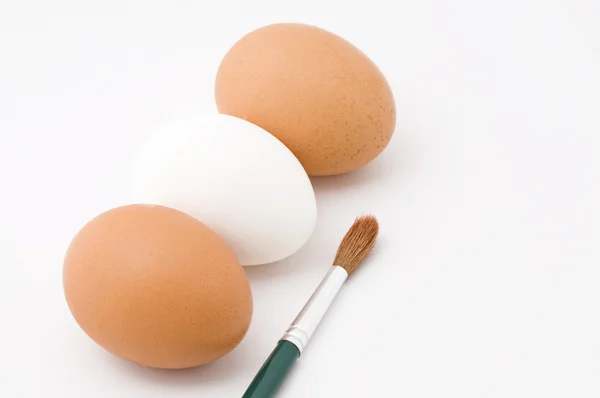 鸡蛋与油漆 — 图库照片