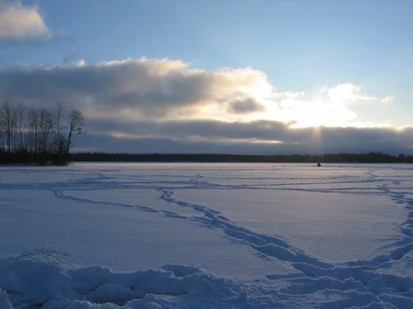 stock image Winter kind on the river Volga. Fishing.