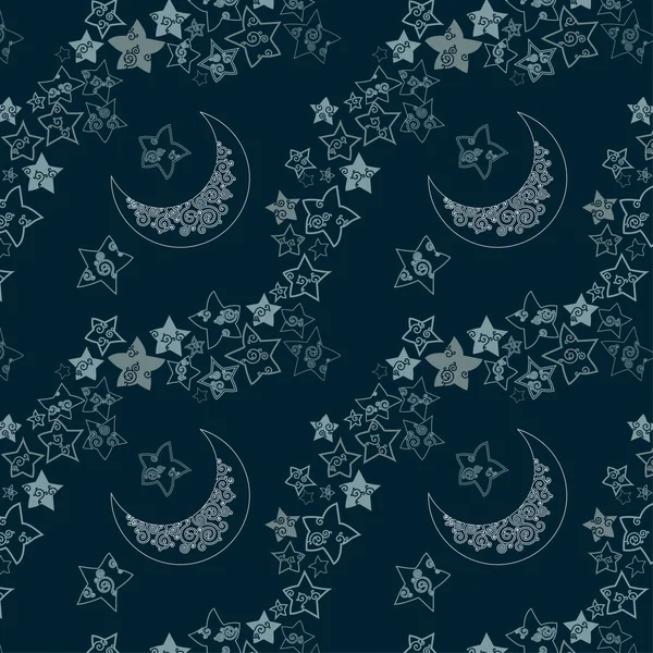 Texture étoile et lune — Image vectorielle