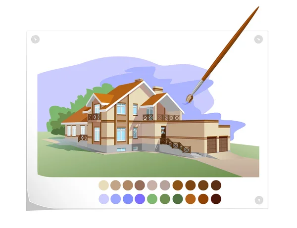 绘制的房子 — 图库矢量图片