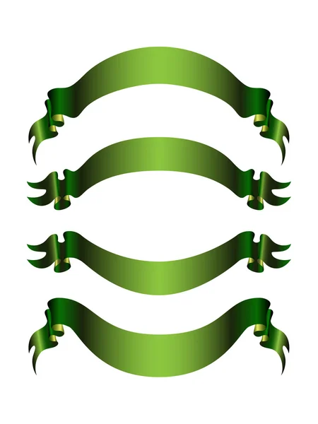 Set di 4 bandiere verdi — Vettoriale Stock