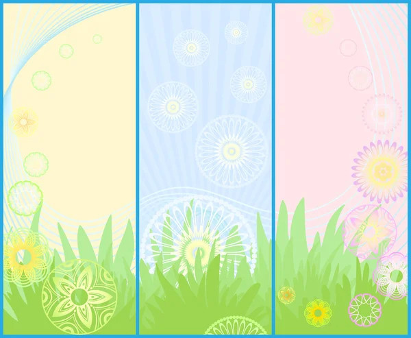 Három különböző virág bannerek — Stock Vector