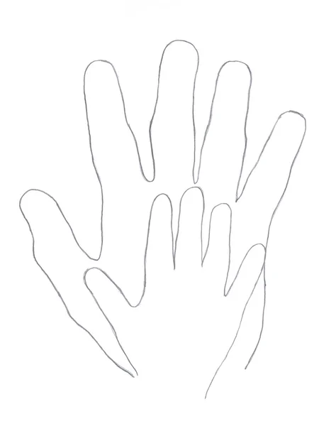 Szkic ludzkiej dłoni — Zdjęcie stockowe
