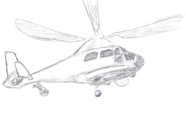 Esboço de helicóptero — Fotografia de Stock