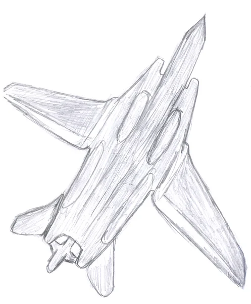 Fighter aircraft sketch — Stock Photo, Image