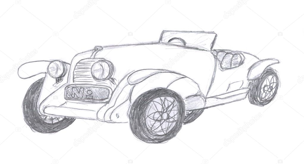 Retro car sketch