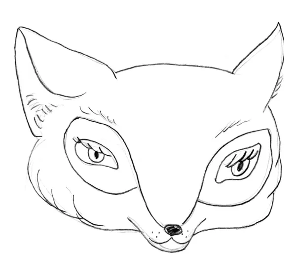 Desenho de cabeça de raposa — Fotografia de Stock
