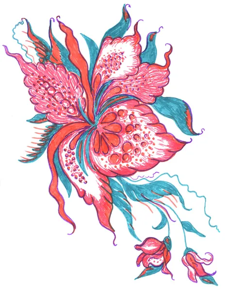 Çiçek desen çizimi — Stok fotoğraf
