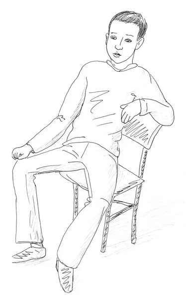 Sandalyede oturan adam — Stok fotoğraf