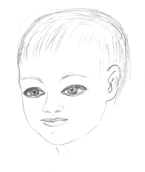 Dítě portrét, skica — Stock fotografie