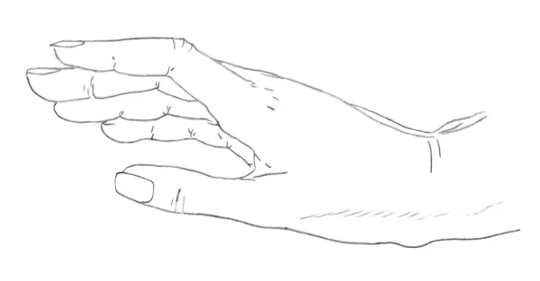 Ręka szkic, manicure — Zdjęcie stockowe