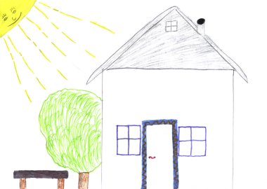 Kids drawing of home clipart