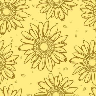 Sunflower seamless background clipart