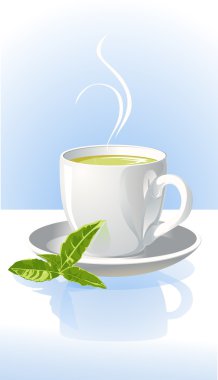 Bir fincan yeşil çay.