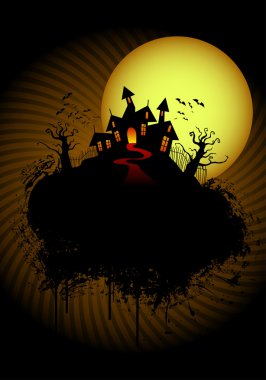 Halloween's scary house clipart