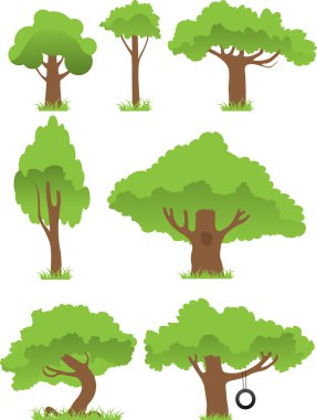 Collection of trees clipart