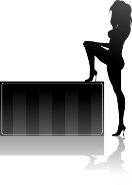 Woman and box clipart