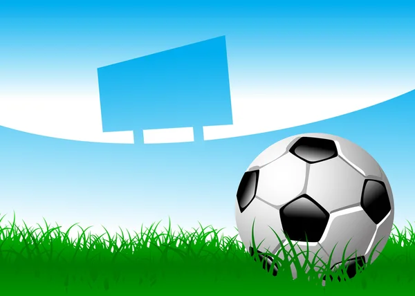 Pelota de fútbol en el campo de hierba — Archivo Imágenes Vectoriales