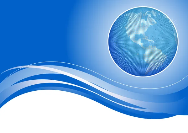 Globe on blue background — Stock Vector