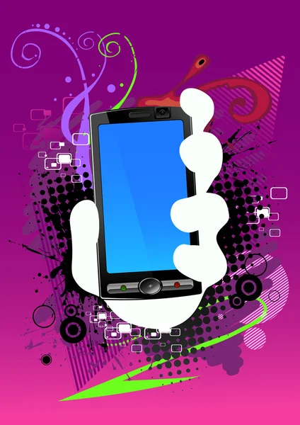 Abstract background and cell phone — Stock Vector