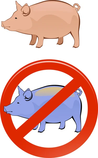 Gesunde und kranke Schweine — Stockvektor