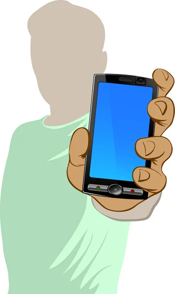 La personne détient un téléphone cellulaire — Image vectorielle