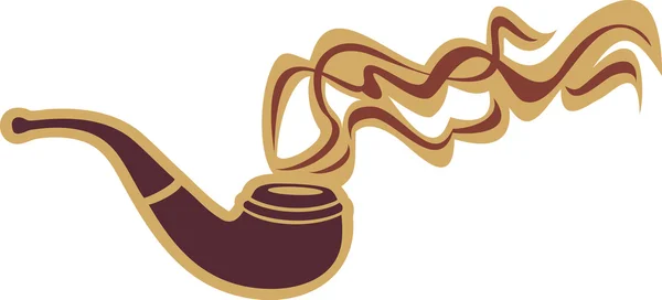 Pipe à tabac avec fumée — Image vectorielle