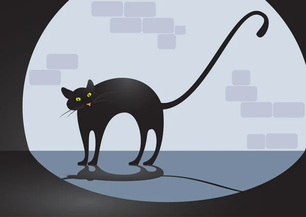 Schwarze Katze — Stockvektor