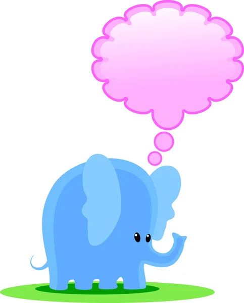 Blue elephant thinks — Stock Vector