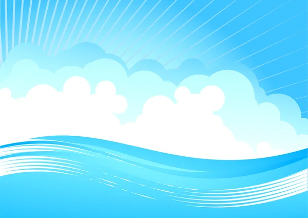 Cloud and wave — Stock Vector
