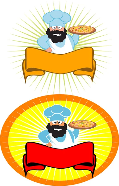 Cuisinier d'une pizza — Image vectorielle