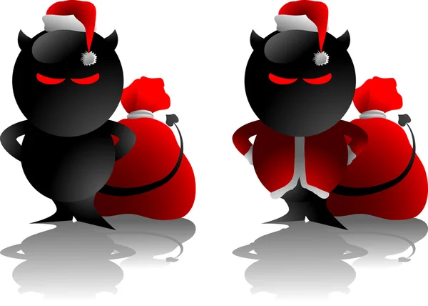 Teufel Weihnachtsmann — Stockvektor
