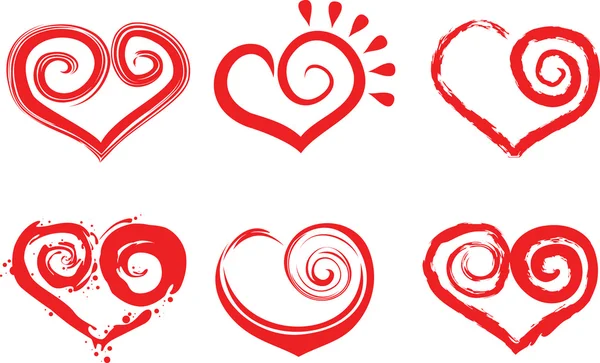 Six formes de cœur — Image vectorielle