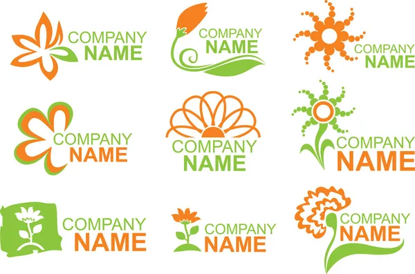 Logos florales — Vector de stock