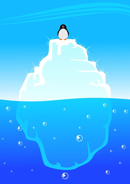Pingüino en iceberg — Archivo Imágenes Vectoriales