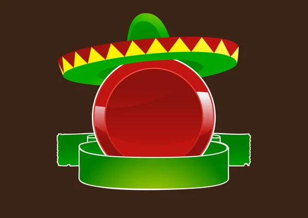 Czerwony etykieta z Meksykańskimi — Wektor stockowy