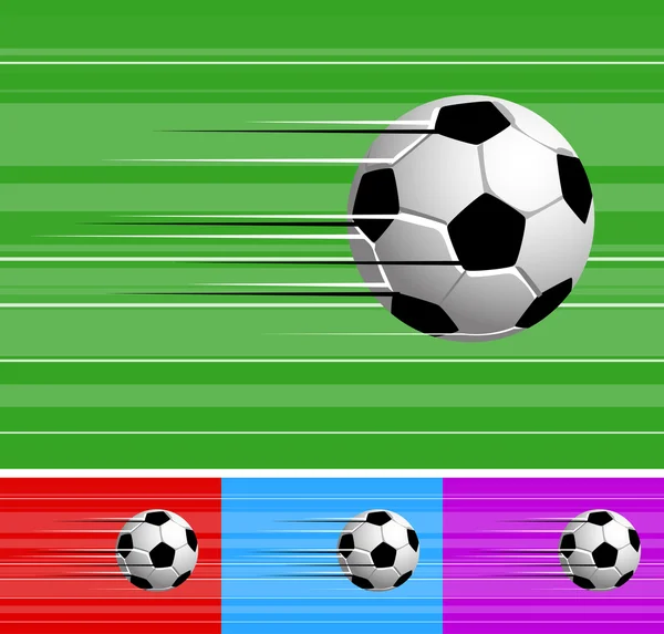 Soccer ball fly — Stock Vector