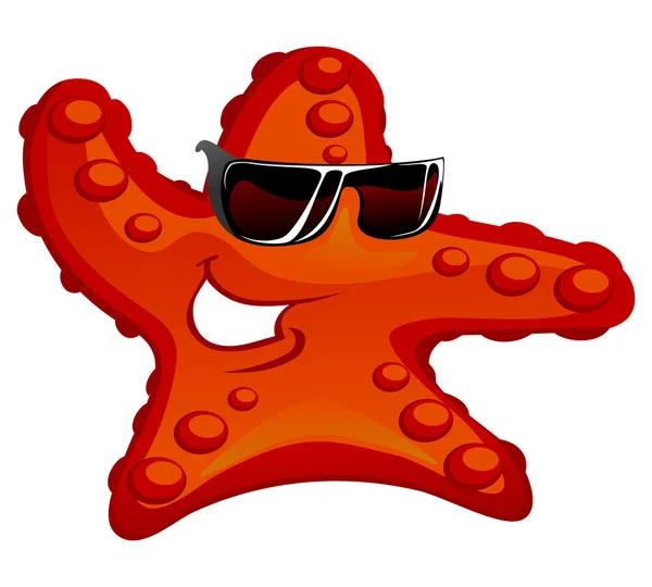 Estrela-do-mar em óculos de sol — Vetor de Stock