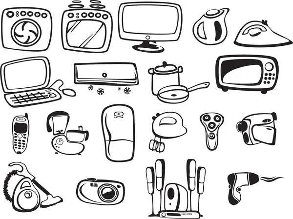 Symbols of household appliances — Stock Vector