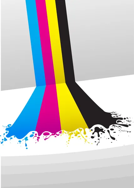 Lijnen van CMYK-kleuren verf — Stockvector