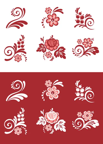 Set of floral element Vector Graphics