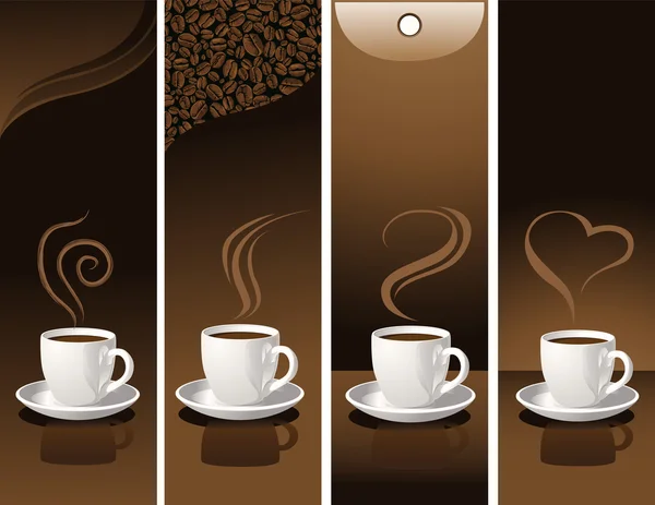 Banner med kaffekoppar Royaltyfria illustrationer
