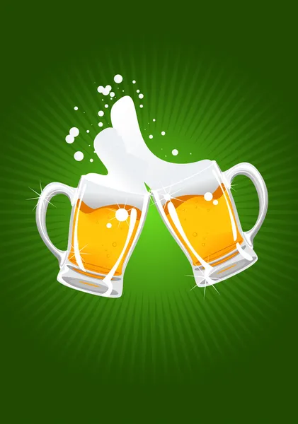 Deux tasses à bière — Image vectorielle