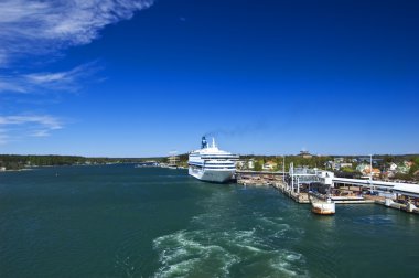 Cruise ship in Mariehamn clipart